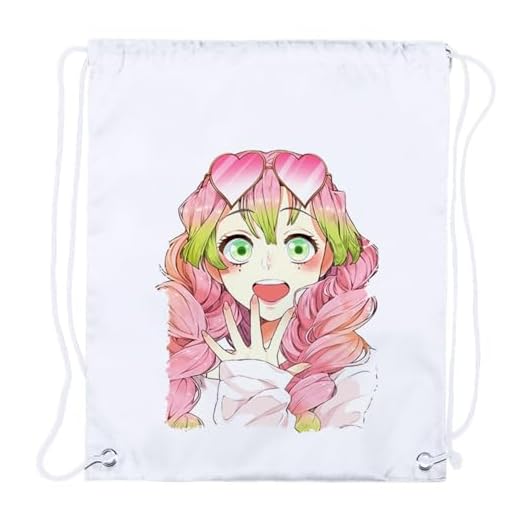 MERCHANDMANIA 1 Mochila DE Cuerdas mitsuri kanroji Pilar kimetsu no Yaiba Demon Slayer Playa Piscina Picnic Excursion Personalizada