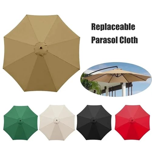 Toile de rechange pour parasol de terrasse marron résistant aux intempéries 2m30