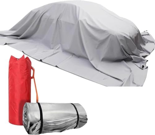 Silicone Coated Fiberglass Fire Blanket for Electric Cars, 4m x 7.5m Emergency Fire Shield with Carry Bag, Reusable Safety Shelter Carpet