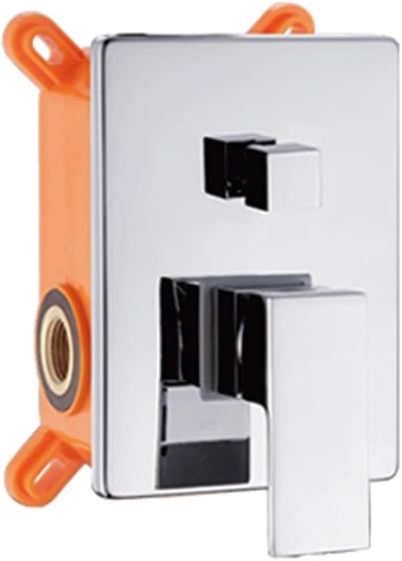 Hcclijo Golden Brass Shower Faucet Mixing Valve 1-2-3 Ways Concealed Embedded Box Brass Concealed Valve Wall Mount 2 Way Chrome