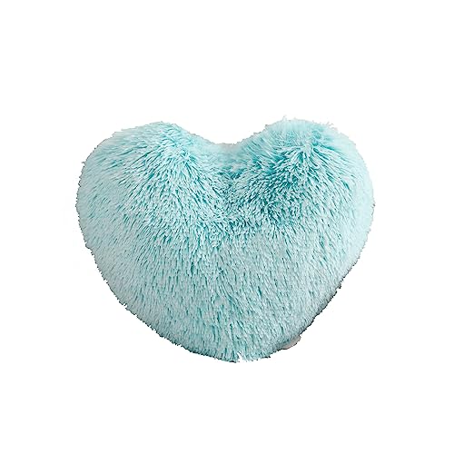 MorroMorn Fluffy Heart Throw Pillows, Shaggy Decorative Pillow for Sofa