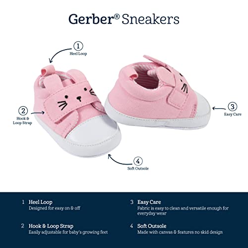 Gerber Unisex-Baby Sneakers Crib Shoes Newborn Infant Toddler Neutral Boy Girl 6