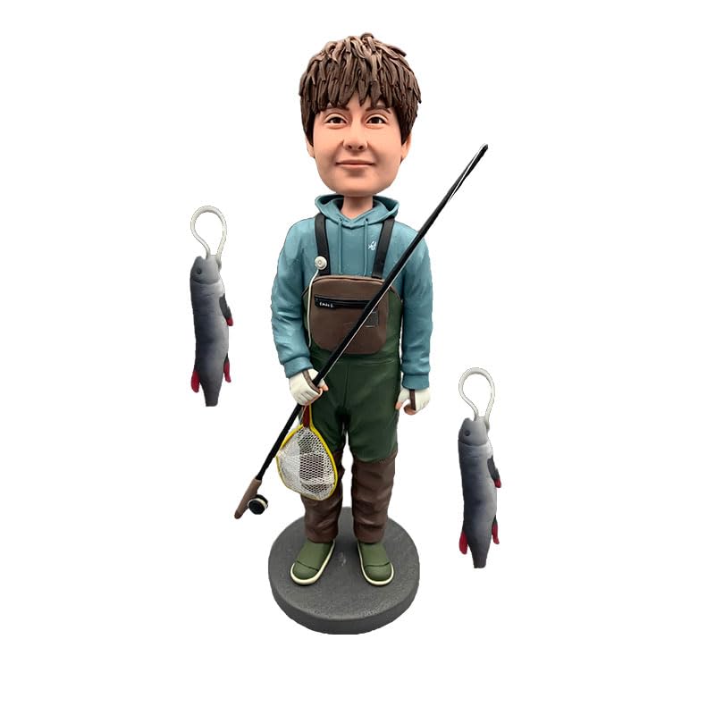 Custom Bobblehead Figurine with Fishing Rod and Tackle, Personalized Bobbleheads for Fishing Enthusiasts or Collectors 6