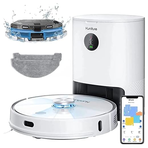 HONITURE Robot Vacuum and Mop Combo, Self Emptying Vacuum Cleaner with 3500Pa Max Suction, Robotic Vacuum Cleaner with LiDAR Navigation, Good for Pet Hair, Carpets, Hard Floors, Self-Charging, Q6 Pro