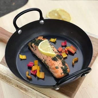 Browne Foodservice THERMALLOY 2-Hand 5.5 Inch Black Carbon Steel Fry Pan