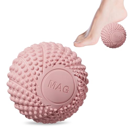 Pelota Masaje, Bolas de Masaje Miofascial, Pelota Masaje Muscular con Pinchos, Sport Bolas de Masaje, Bola de Masaje de Pies, para Aliviar Dolores Musculares, Espalda, Manos, Pies (Rosa)