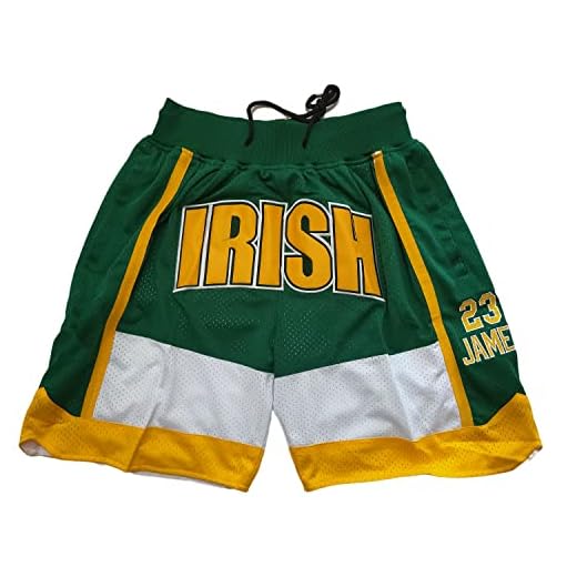 Mens Basketball Shorts,Men Retro Mesh Rap Embroidered Short with Pockets, High School Fans 90S Casual Athletic Gym Shorts (XX-Large, 23 Green)