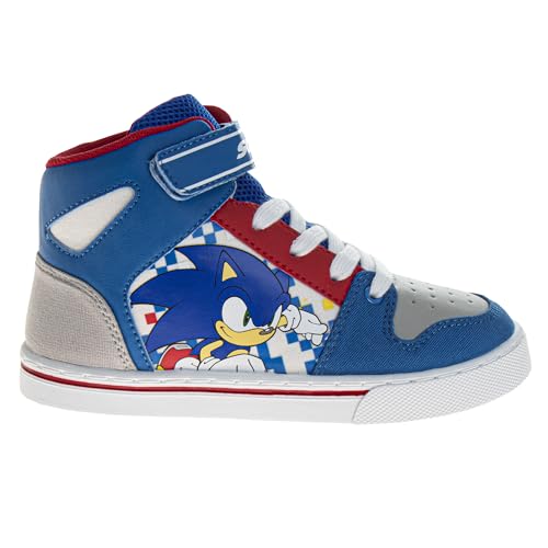 Josmo Sonic The Hedgehog High Top Sneakers for Boys - Sonic Sneaker Ankle Hightops Lightweight Breathable Casual Shoes (Sizes: 11-13 Little Kids / 1-3 Big Kids)2