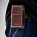 TarbicGear Leather Flip Phone Case with Belt Clip, Pouch for Kyocera & TCL Flip Phone Holster for Belt, Cat S22 Flip Case, Nokia Flip Phones, Sonim XP3 Plus Magnetic Phone Pouch, Brown Color
