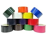 12 Unit Set of Colored Duct Tapes (6 Darker Colors + 6 Lighter Colors) - Each Roll is 1.89