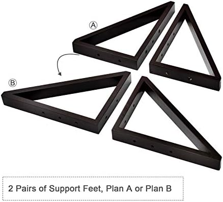 WELLAND Triangle Support Feet Set of 2 for 360 Degree Configurable Gate Collection | Solid Pine Wood | Easy to Install | 2 Pairs of Safety Fence Feet for Freestanding Pet Gates | Espresso