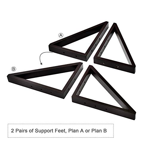 WELLAND Triangle Support Feet Set of 2 for 360 Degree Configurable Gate Collection | Solid Pine Wood | Easy to Install | 2 Pairs of Safety Fence Feet for Freestanding Pet Gates | Espresso