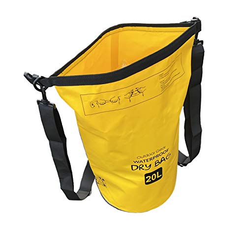 Mochila Bolsa Seca Impermeable EliteShield Roll Top 10L Amarilla con Funda para Teléfono miniatura 3