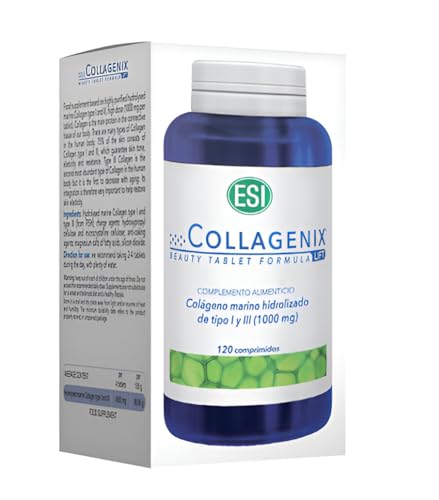 Collagenix - Colágeno Marino Hidrolizado Tipo I y III, 120 Comprimidos, Alta Concentración (1000 mg/comprimido), Para Piel Firme y Elástica, Sin Azúcar, Fácil Consumo Diario