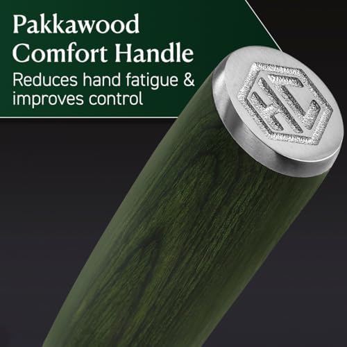 HexClad Nakiri Knife, 6.5-Inch Japanese Damascus Stainless Steel Blade, Pakkawood Handle - Thumbnail 3