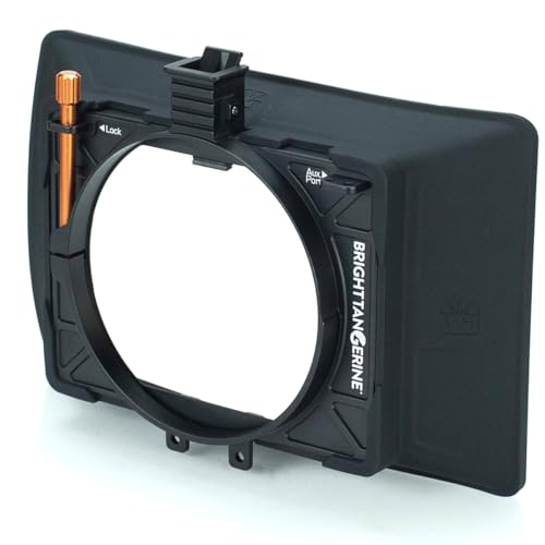Bright Tangerine Misfit Atom 4x5.65 and 4x4 Ultra Lightweight 2-Stage Clip-On Matte Box with Detachable Lens Shade, 114mm Clamp Attachment