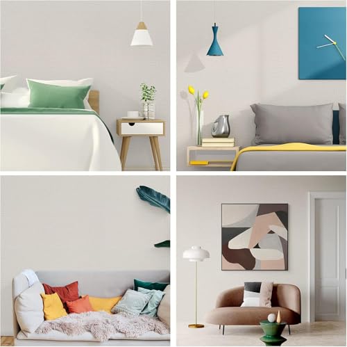 Image of Cream Fabric Textured Self Adhesive Waterproof Wallpaper Furniture Film Contact Paper for Table Top,Furniture, Almirah Doors and Other DIY, Renovation Project (50 Sq.Ft) - Solid