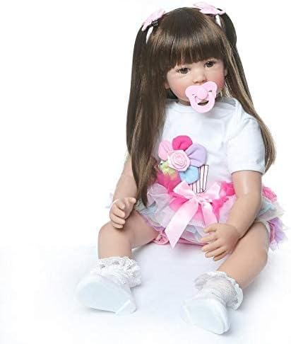 Angelbaby Reborn Toddler Silicone Baby Girl Dolls 24 inch Lifelike Long Hair Princess with Clothes and Shoes for Boy and Girl Birthday Xmas Gifts