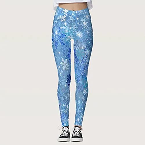 Yoga Pants Short Length Women Custom Pilates Santa Christmas Women's Snowman For Yoga Yoga Pants Women Pockets Blue #TOP2