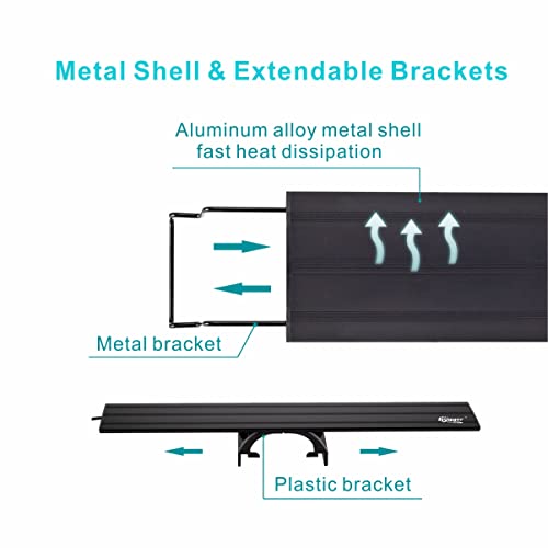 Hygger 9W-32W Aquarium Light, Dimmable LED Aquarium Light with Timer, Aluminum Alloy Shell Extendable Brackets, External Controller, Full Spectrum Fish Tank Lights for Fish and Plant - Image 2