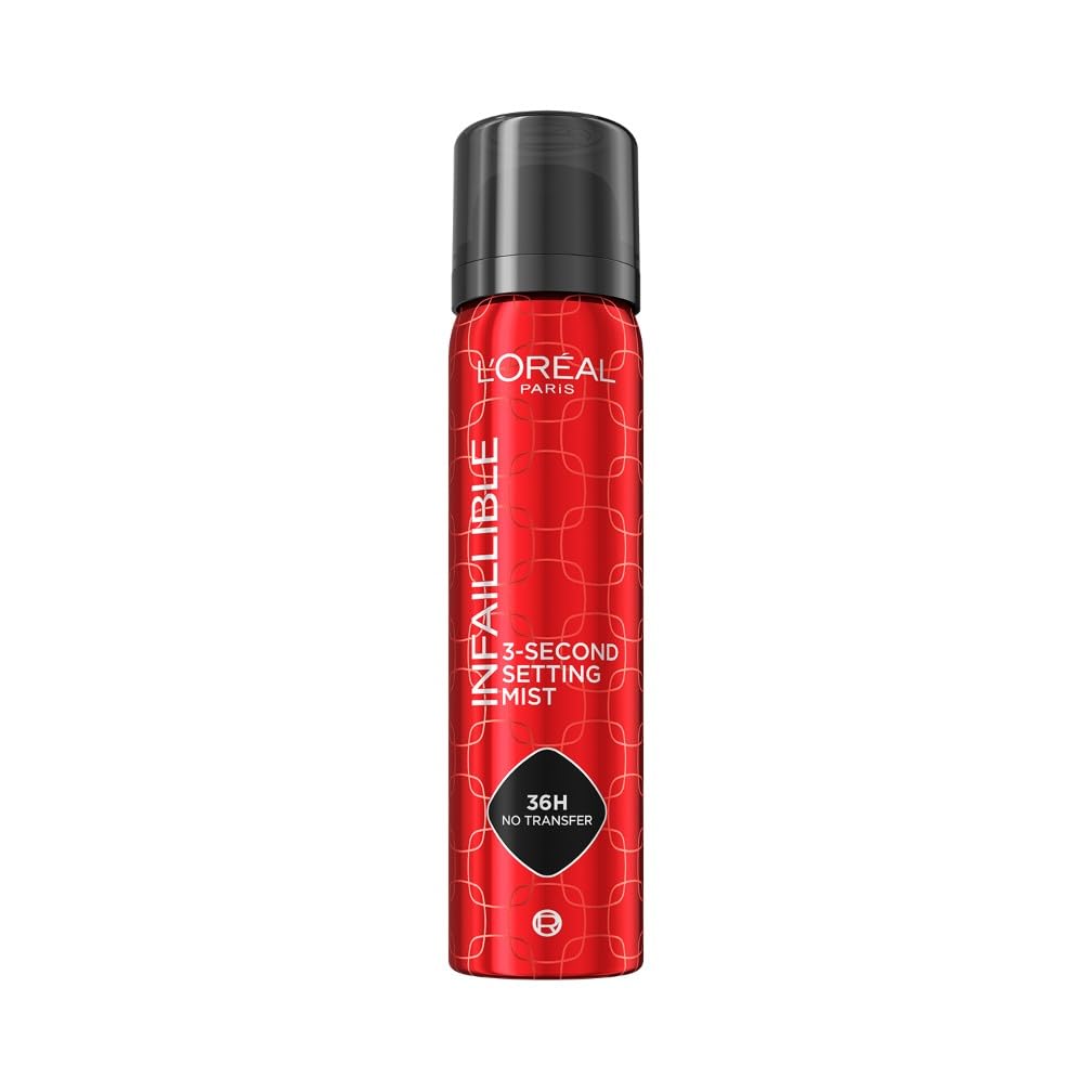 L'Oréal Paris Spray Fijador de Maquillaje Infaillible, Resistente al Agua, Se mantiene hasta 36h, 75 ml