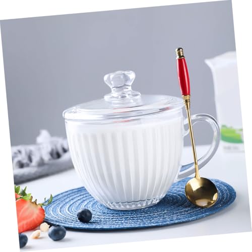 Tazón de vidrio grande y resistente para postres con tapa protectora 7