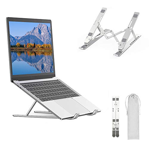 Preisvergleich Produktbild ZHENREN Laptop Ständer Ergonomisch Stand Höhenverstellbarer Laptopständer Faltbare 7 Stufen Höhenverstellbar Tablet Halter Kompatibel mit iPad, MacBook, Lenovo Arbeit von zu Hause aus, Büro