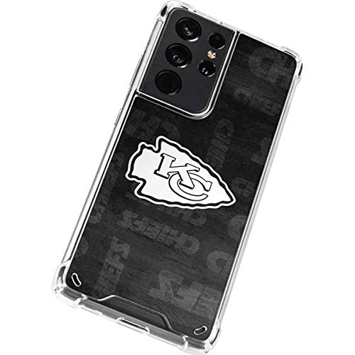 Skinit Clear Phone Case Compatible with Galaxy S21 Ultra 5G - Officially Licensed NFL Kansas City Chiefs Black & White Design