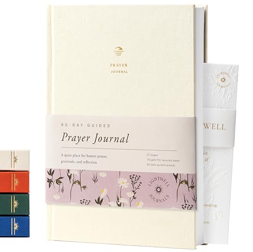 Prayer Journal for Women & Men: Guided Christian Journal with Daily Prompts, Gratitude, Intercession & Reflection | Lightwell 90-Day Prayer Practice (Cream)