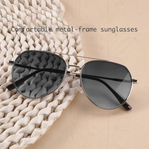 Tinted Gray Nearsighted Distance Sunglasses Blue Light Blocking Shortsighted Myopia Glasses Men Wome Metal Frame3