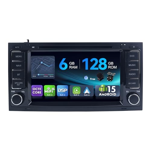 Autoradio 2 Din Android 15 pour VW Transporter T5 Multivan Touareg 7"