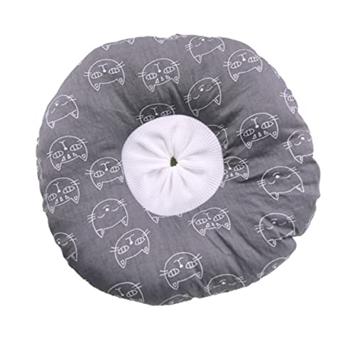 EXAOMBLE 猫用エリザベスカラー 首輪 傷口保護 舐め防止 やけど防止 洗濯可 軽量 ペット手術後復用 グレー