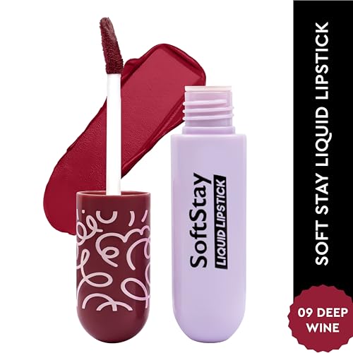 Image of Soft Stay Transferproof Liquid Lipstick| Hydrating, Highly Pigmented and Light Weight (Deep Wine, 09)