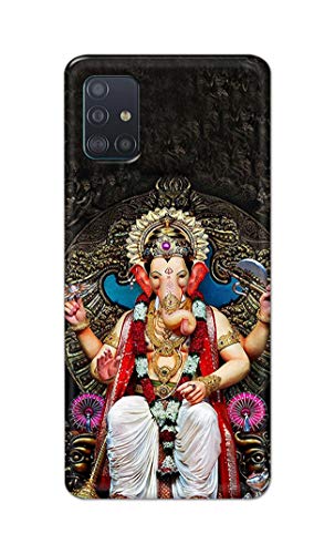 Image of PRINTFIDAA Lord Ganesh Bappa Moriya Printed Designer Hard Back Case Cover for Samsung Galaxy A71 / Samsung A71S, SM-A715F / DS -(RP) MVN1010