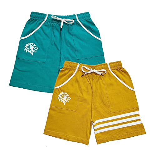 Image of TICOSS Boys Pack of 4 Cotton Blend Striped Shorts