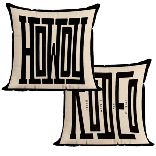 uinwk Western Howdy Pillow Covers 18x18, This Ain't My First Rodeo Farmhouse Southwestern Ranch...