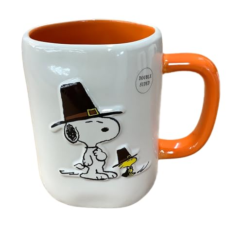 Rae Dunn Peanuts Thanksgiving Coffee Mug, 'Thankful for You' - Pilgrims