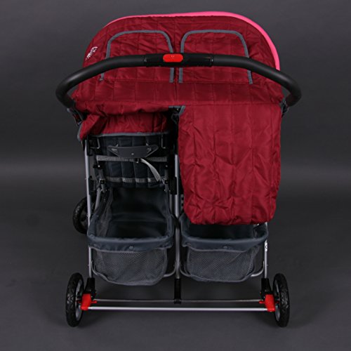 Poussette double twin rose pliable | Double assise réglable et maniable - 6