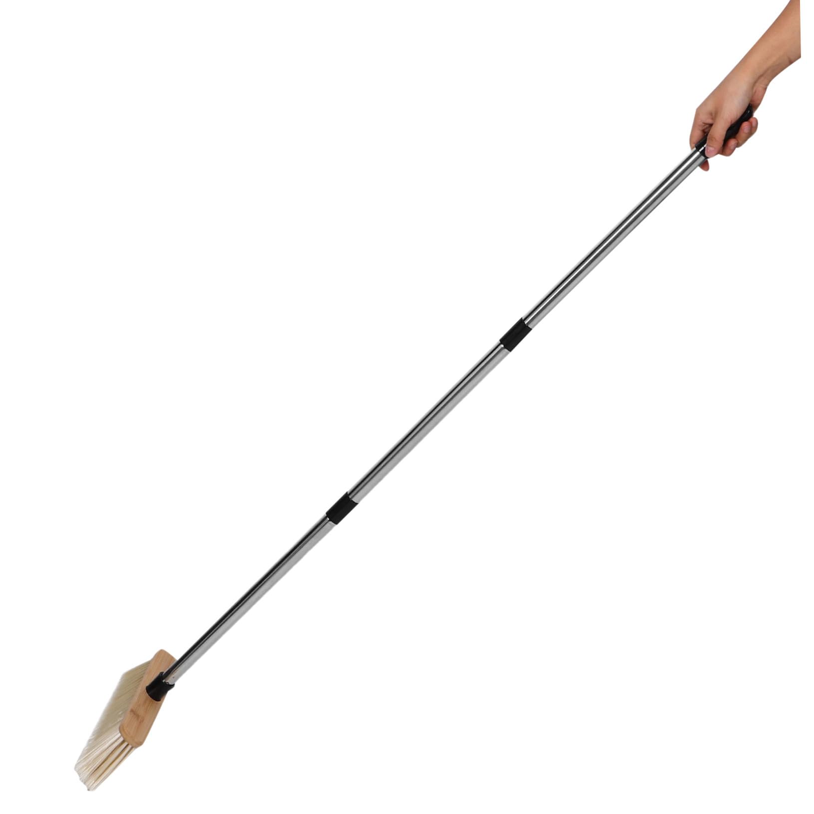 Scopa Giardino in Bamboo con Impugnatura in Ergonomica Spazzola Dura per Patio e Pulizia Esterna Resistente