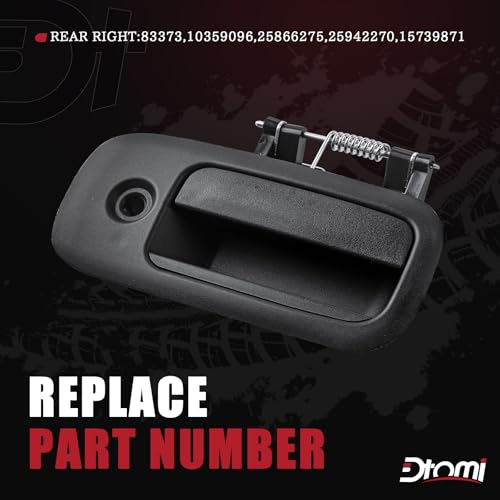 Dtomi Passenger Side Side Sliding Exterior Door Handle Rear Right Compatible with Chevy GMC Vehicle Express, Savana 1500 2500 3500 4500 Van 1996-2009 Replace# 83373 10359096 25866275 - Thumbnail 2