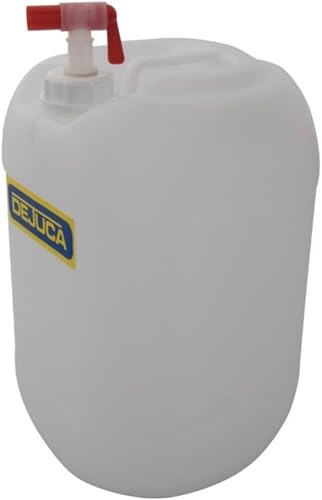 DEJUCA Plastic Water Can with Tap, 25 L, White