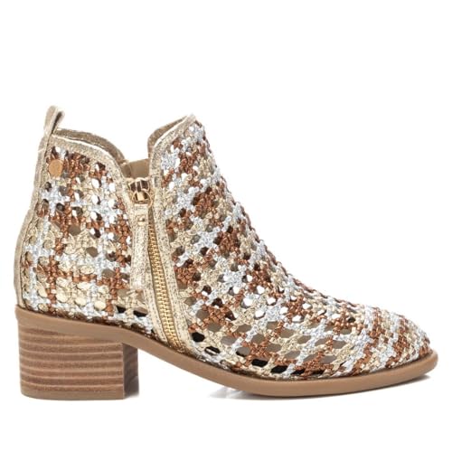 XTI   Botín Mujer Oro   Calzado Cómodo y Versátil   Moda casual   Modelo 14396303 (Talla 37)