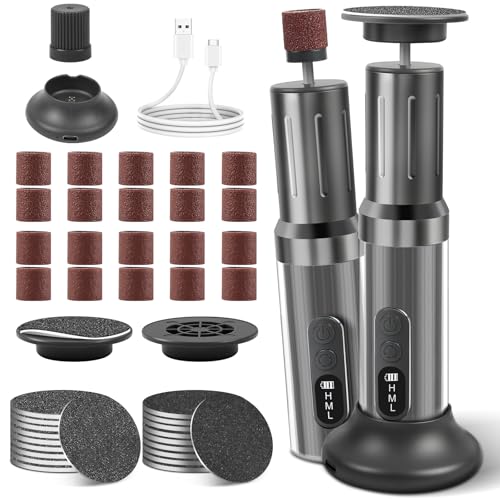 AOOWU Removedor de Callo del Pie Eléctrico, 2 en 1 Eléctrica Aparato de Pedicura con LED Mostrar, Recargable Lima Eléctrica para Pies, Profesional Quita Durezas Electrico Eliminar Durezas y Callo