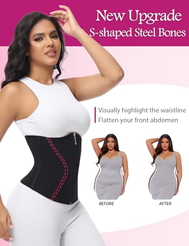 Image of SHAPSHE Short Torso Waist Trainer for Women Corset Hourglass Body Shaper