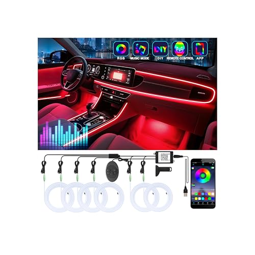 6 in 1 Car Led Strip Lights with App Control, RGB Colors Interior Car Lights, Ambient Led Lighting...