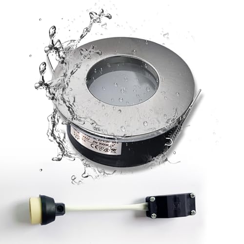 Sweier - Foco empotrable IP65, Downlight de techo empotrado con GU10 impermeable para cuarto de baño y cocina (bombilla no incluida), agujero Φ68 mm, juego de 1