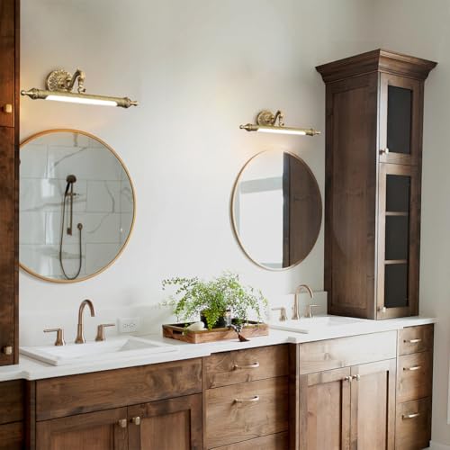 Image of Aiwen LED Vanity Light Fixture 7W 16.14 inch Bath Vanity Lights with PC Lamp Shade Retro Artwork Picture Lighs Wall Sconces for Dressing Bathroom Lighting 3 Color Temperature