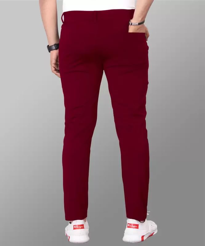 Image of Men's Stylish Slim Fit Lycra Blend Trousers - Pack of 2 (Combo) Formal Pants for Men | Stretchable Regular Office Formal Wear | Comfortable Solid Casual, Business, and Work Trousers for Men