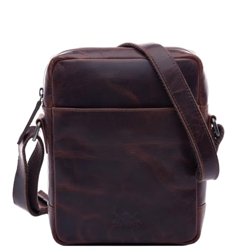 Sac bandoulière cuir véritable Dublin SID & VAIN petit messager marron