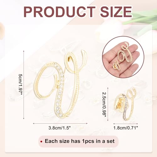 Image of PATIKIL Rhinestone Letter Brooch Pins, Initial Rhinestone Alphabet Letter Lapel Badges Pin for Women Men Suits Dress Coat